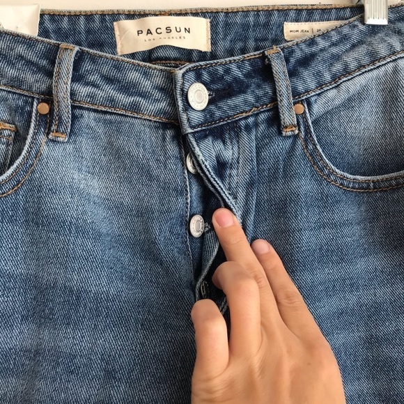 NWT NEW PACSUN mom jeans embroidered red rose boho dad 90s y2k high rise floral - Picture 7 of 11